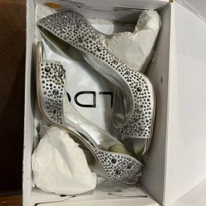 Aldo Women’s Orsino Crystal Peep Toe Heels Size 8.5